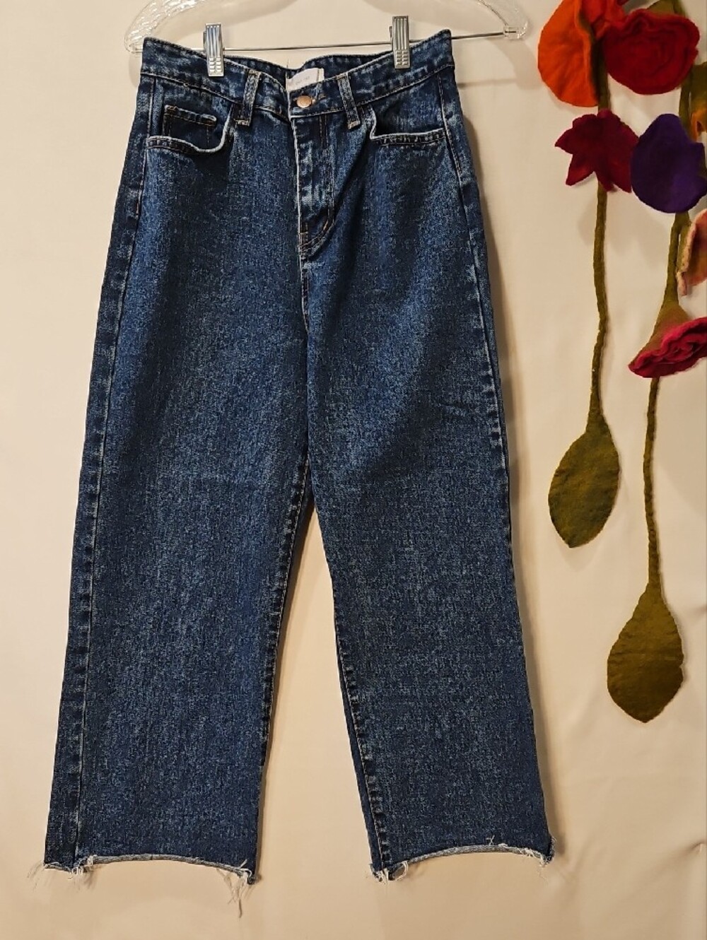 OAK + FORT Medium Blue Denim Jeans with Brass Hardware 0098